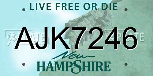 AJK7246 New Hampshire License Plate