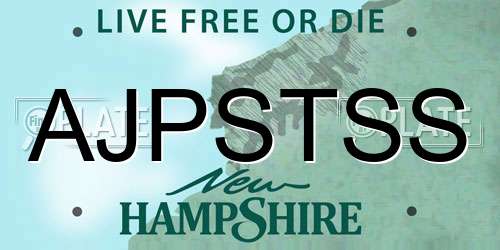 AJPSTSS New Hampshire License Plate