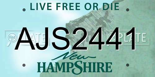 AJS2441 New Hampshire License Plate