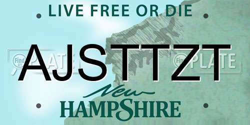 AJSTTZT New Hampshire License Plate
