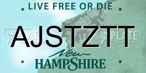 AJSTZTT New Hampshire License Plate