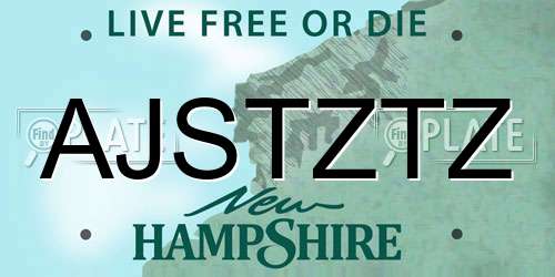 AJSTZTZ New Hampshire License Plate