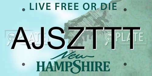 AJSZTTT New Hampshire License Plate