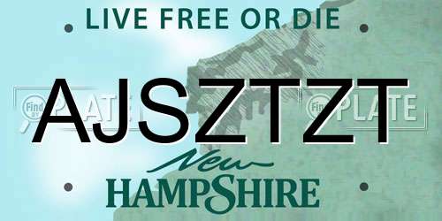AJSZTZT New Hampshire License Plate