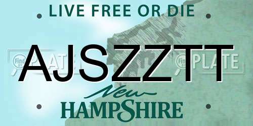 AJSZZTT New Hampshire License Plate