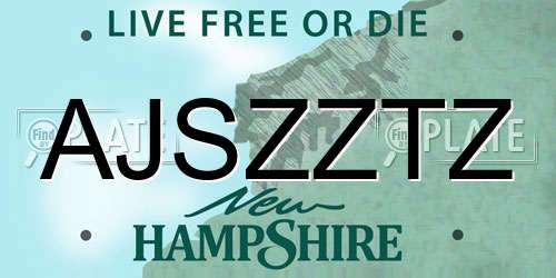 AJSZZTZ New Hampshire License Plate