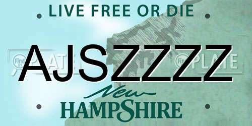 AJSZZZZ New Hampshire License Plate