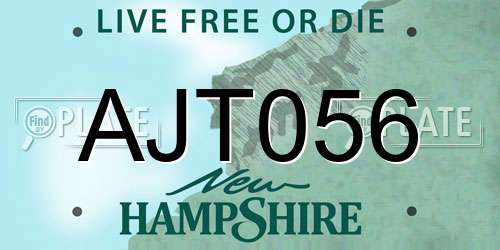 AJT056 New Hampshire License Plate