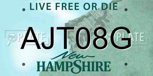 AJT08G New Hampshire License Plate