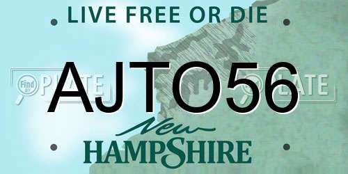 AJTO56 New Hampshire License Plate