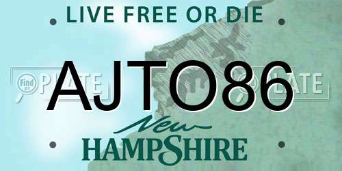 AJTO86 New Hampshire License Plate