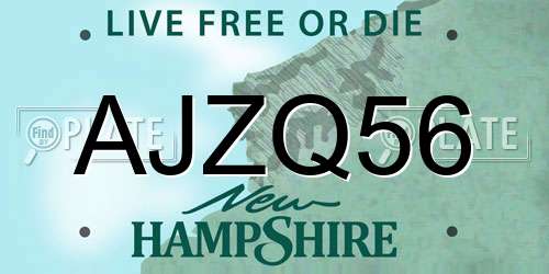 AJZQ56 New Hampshire License Plate