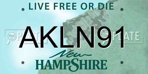 AKLN91 New Hampshire License Plate