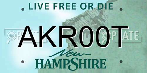 AKR00T New Hampshire License Plate