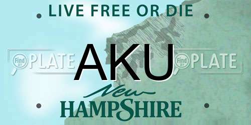 AKU New Hampshire License Plate