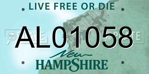 AL01058 New Hampshire License Plate