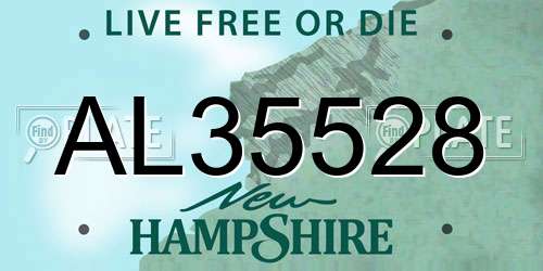 AL35528 New Hampshire License Plate