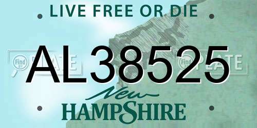 AL38525 New Hampshire License Plate