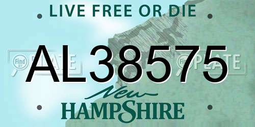 AL38575 New Hampshire License Plate