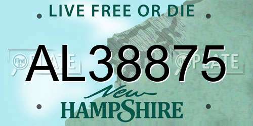 AL38875 New Hampshire License Plate