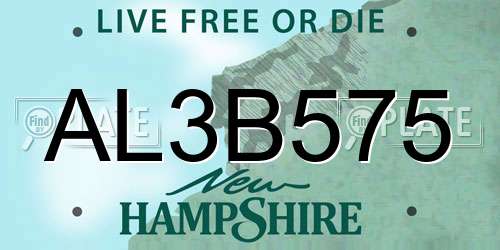 AL3B575 New Hampshire License Plate