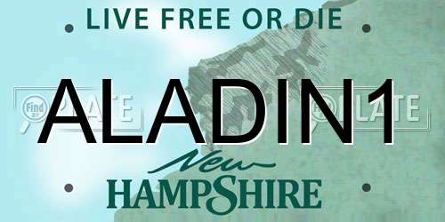 ALADIN1 New Hampshire License Plate