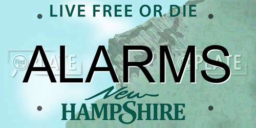 ALARMS New Hampshire License Plate