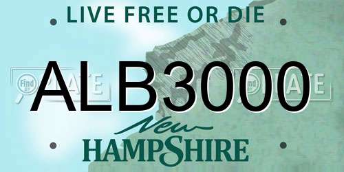 ALB3000 New Hampshire License Plate