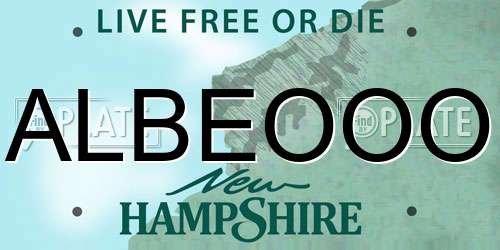 ALBEOOO New Hampshire License Plate