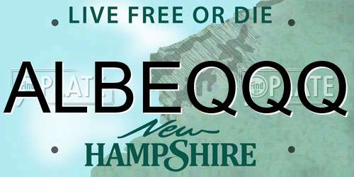 ALBEQQQ New Hampshire License Plate