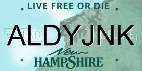 ALDYJNK New Hampshire License Plate
