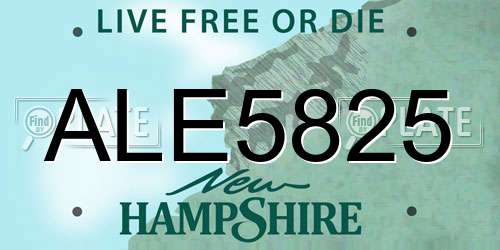 ALE5825 New Hampshire License Plate