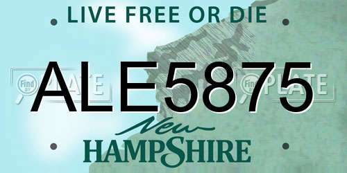 ALE5875 New Hampshire License Plate