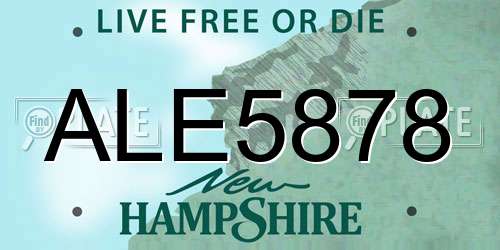 ALE5878 New Hampshire License Plate