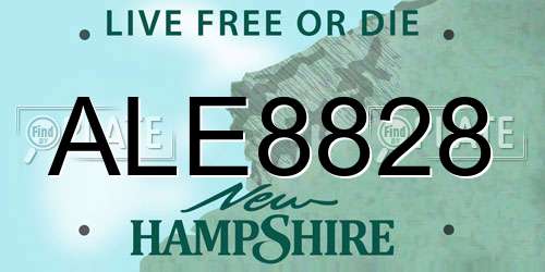 ALE8828 New Hampshire License Plate