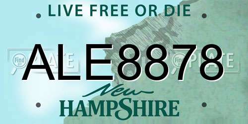 ALE8878 New Hampshire License Plate