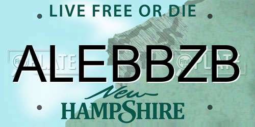 ALEBBZB New Hampshire License Plate