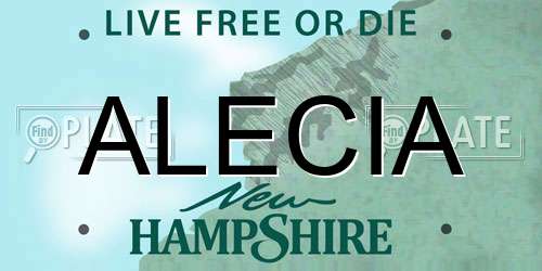 ALECIA New Hampshire License Plate