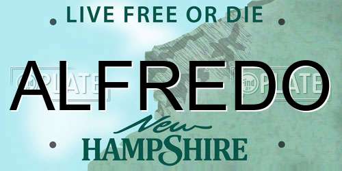 ALFREDO New Hampshire License Plate