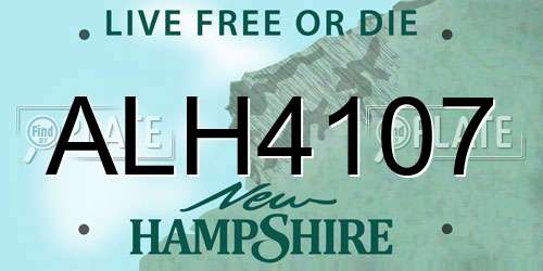 ALH4107 New Hampshire License Plate