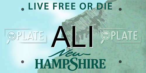 ALI New Hampshire License Plate