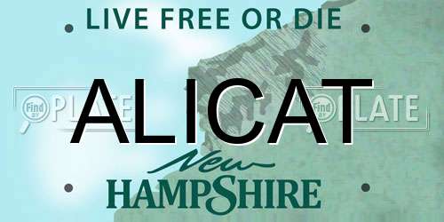 ALICAT New Hampshire License Plate