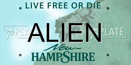 ALIEN New Hampshire License Plate