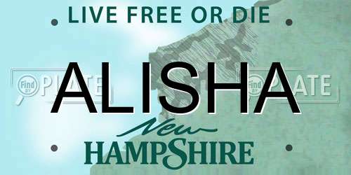 ALISHA New Hampshire License Plate