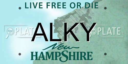 ALKY New Hampshire License Plate