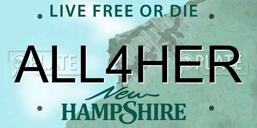 ALL4HER New Hampshire License Plate
