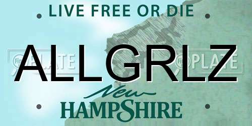 ALLGRLZ New Hampshire License Plate