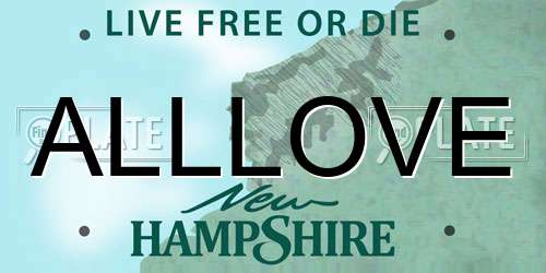 ALLLOVE New Hampshire License Plate