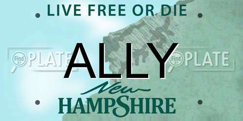 ALLY New Hampshire License Plate
