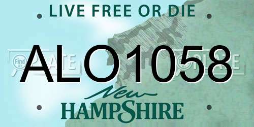 ALO1058 New Hampshire License Plate